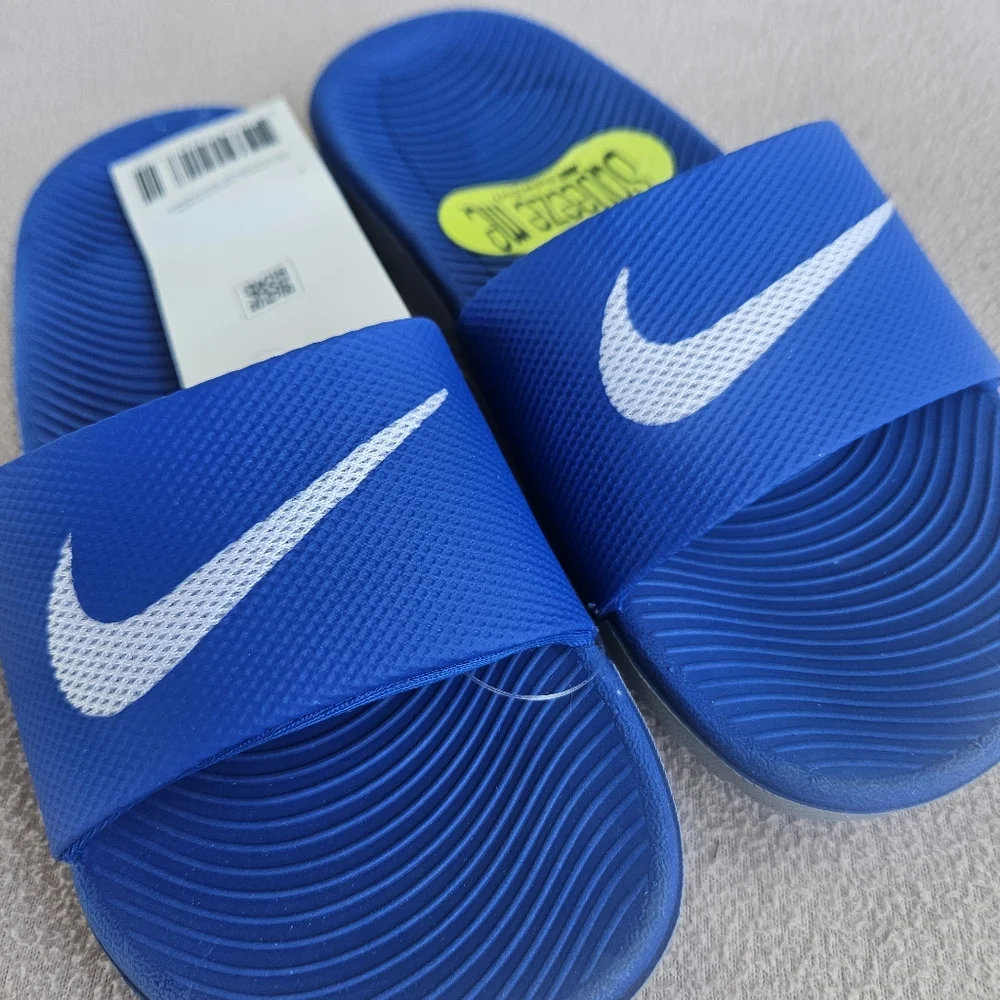 Nike Kawa Slide GS Toddler SZ 12 Hyper Cobalt White Slip-On Sandal 819352-400